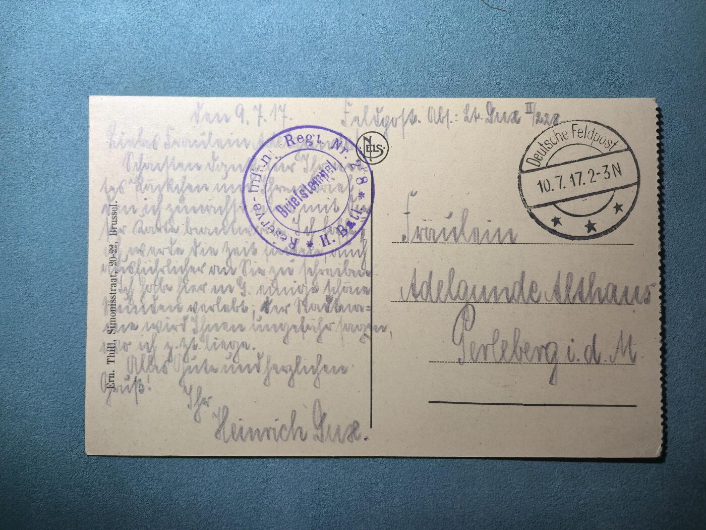 盛世勋华——号角文化勋章邮票专场拍卖第300期 德国（1939）1941年战地实寄明信片 比利时根特邮局 盖战地邮局邮戳