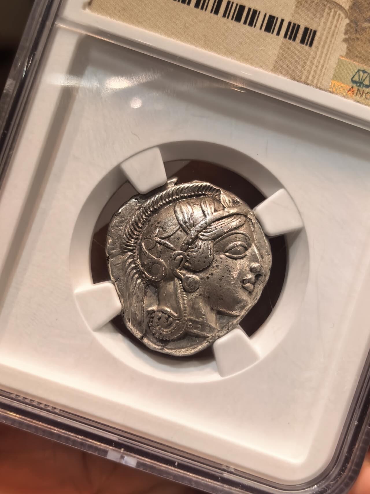 古希腊雅典娜猫头鹰四德古币