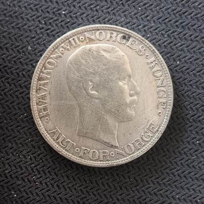 道一币馆币章第一百六十四场 - 挪威1910年哈康七世2克朗银币  15g 800s