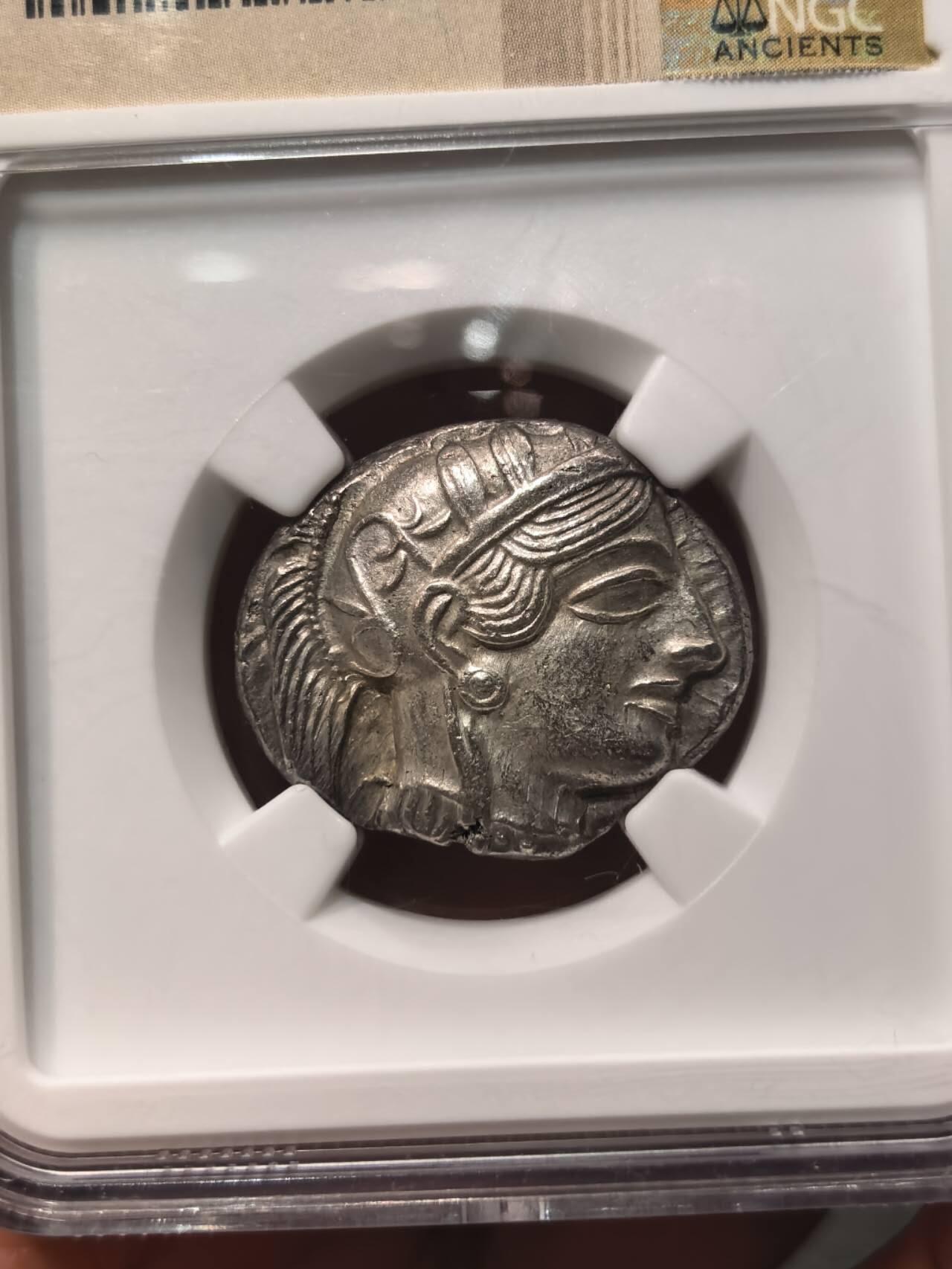 雅典娜猫头鹰古币四德银币