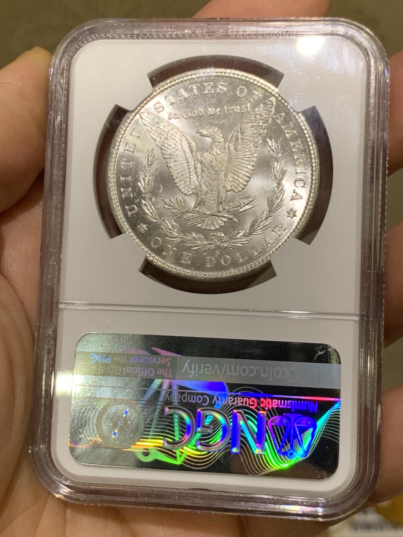 《竞宝斋》第460场 周日，周一，2场连拍 （全场包邮）欢迎送拍 NGC MS66+ 美国1880年S版摩根银币