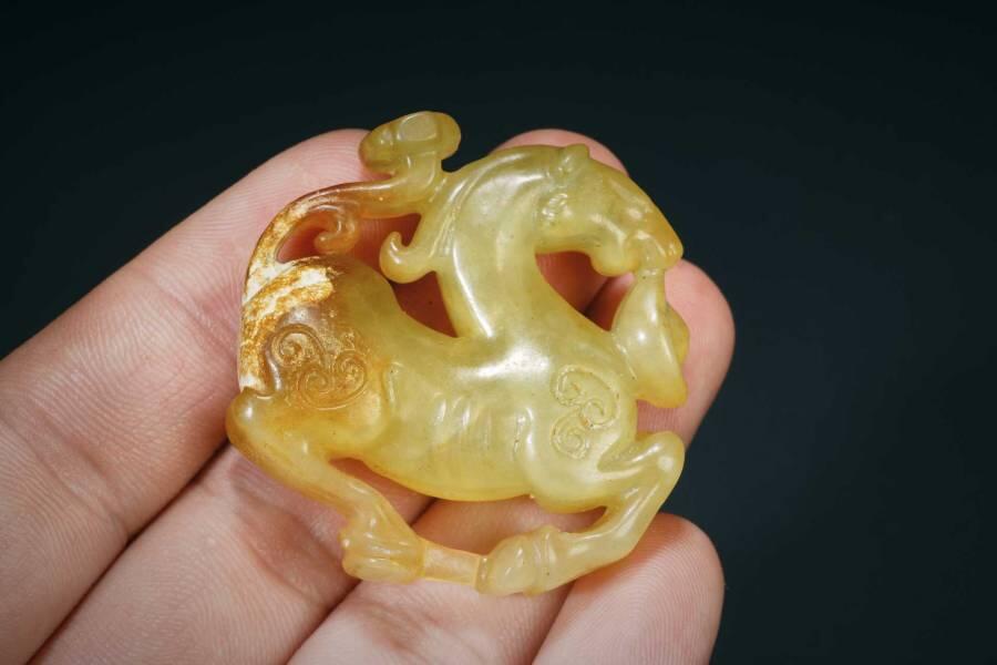 上海都达杂项专场三（全场包邮） 古玉马上如意手把件86-59