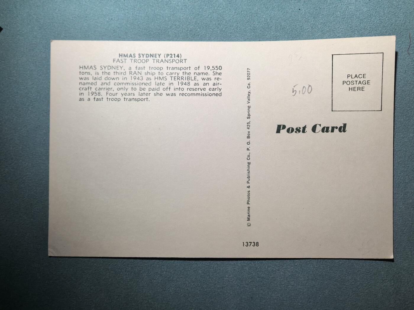 盛世勋华——号角文化勋章邮票专场拍卖第300期 美国冷战时期军舰专题明信片 澳大利亚海军悉尼号航母