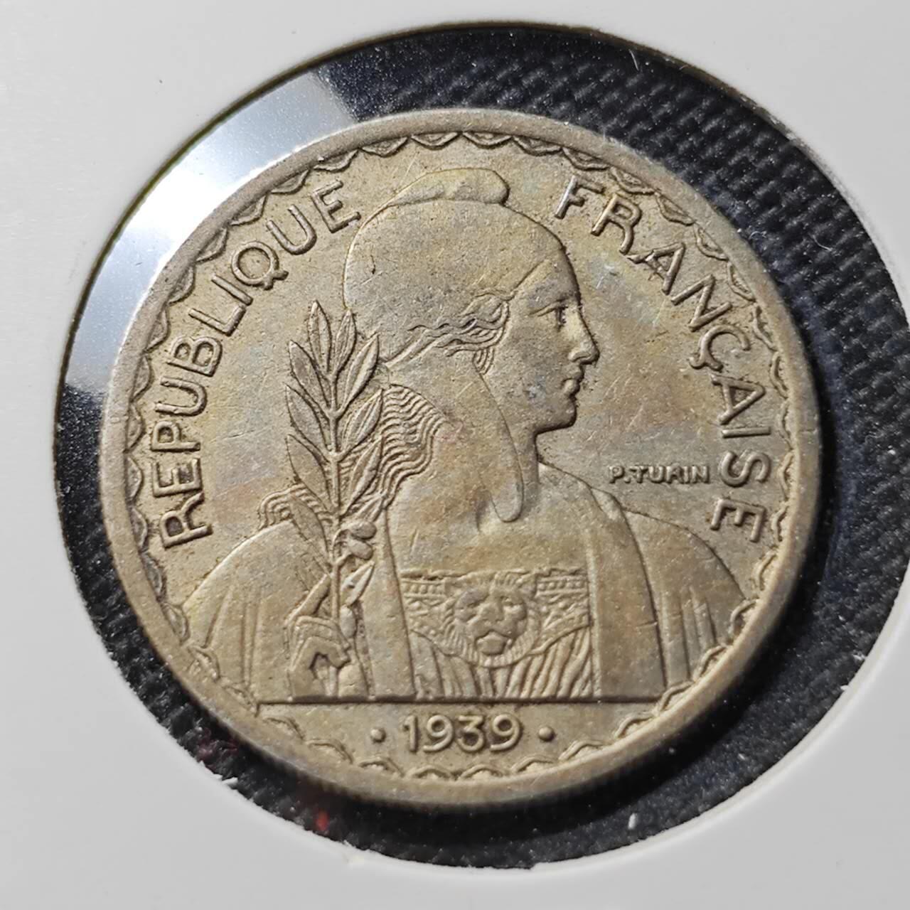 KK钱币收藏小铺  第388期  2月预留时间 周末发货  1939法属印支20分 深打