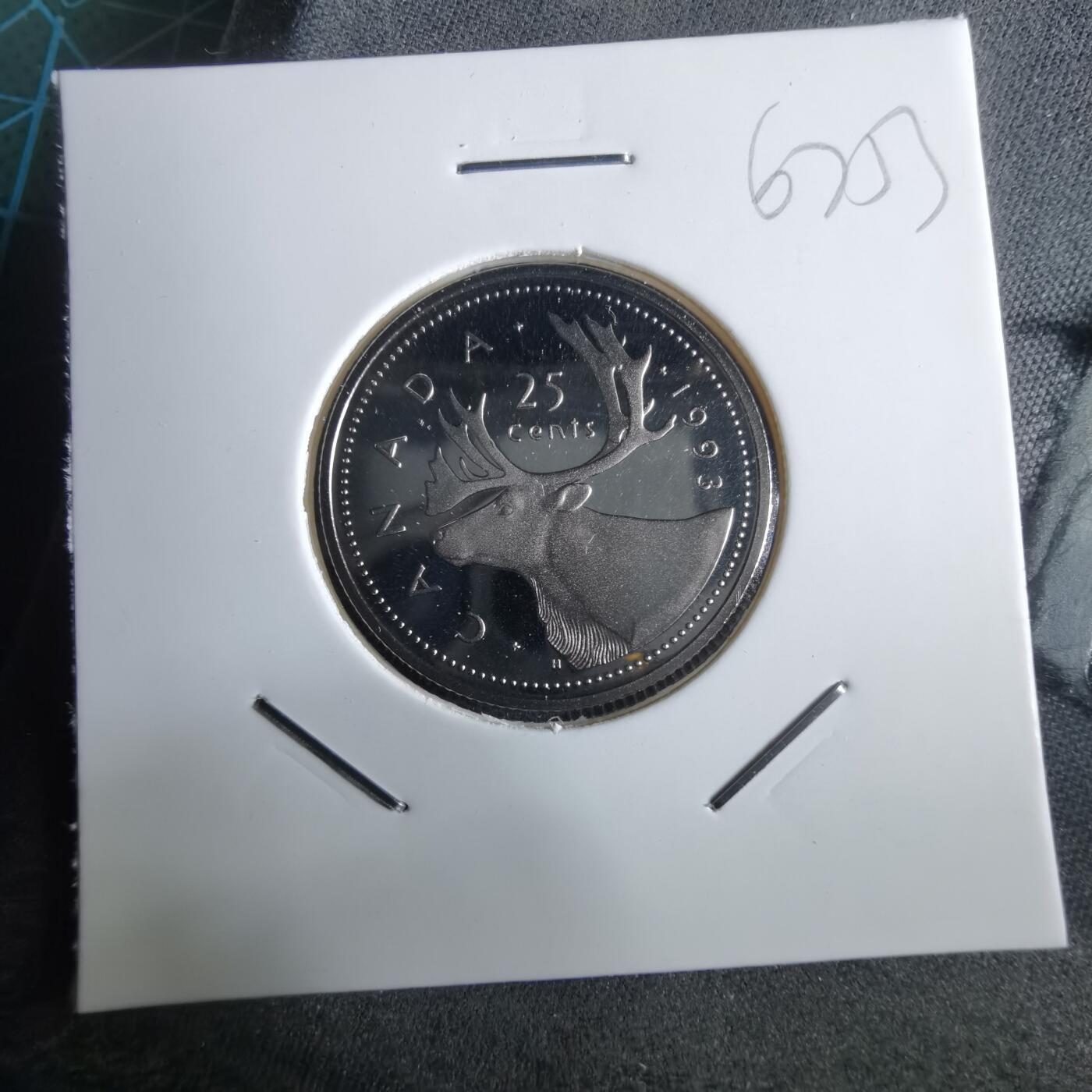 沼泽如烟--第967场 加拿大1993年25分精制币