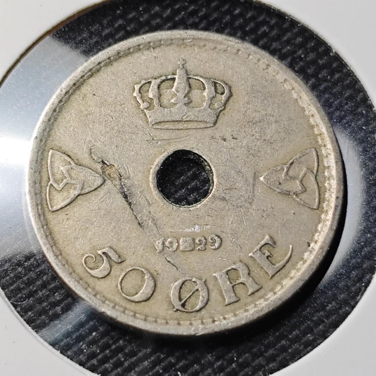 KK钱币收藏小铺  第388期  2月预留时间 周末发货  1929挪威50欧尔