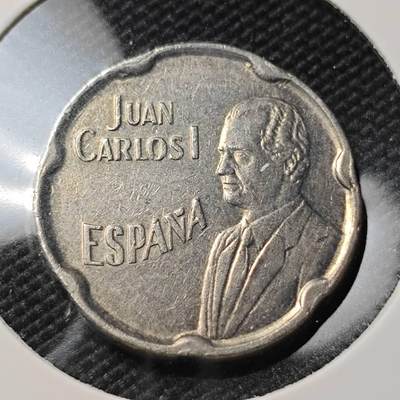 KK钱币收藏小铺  第388期  2月预留时间 周末发货 -  西班牙5比塞塔纪念币