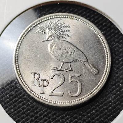 KK钱币收藏小铺  第388期  2月预留时间 周末发货 -  印度尼西亚25卢比 好品