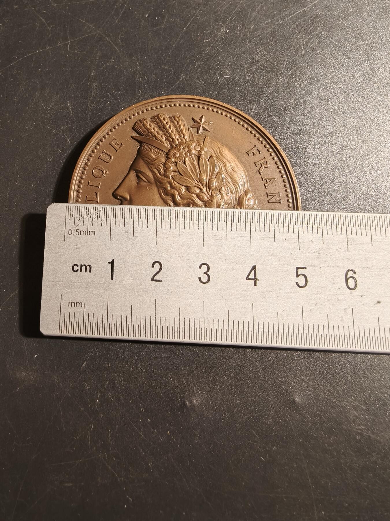 老王徽章第178期 法国罗讷河口省议会大铜章     直径50mm    重量74.2g