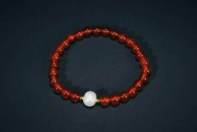 上海都达杂项专场三十四【年后发货全场包邮】  天然红玛瑙0.6圆珠手串 附鉴定证书86-327