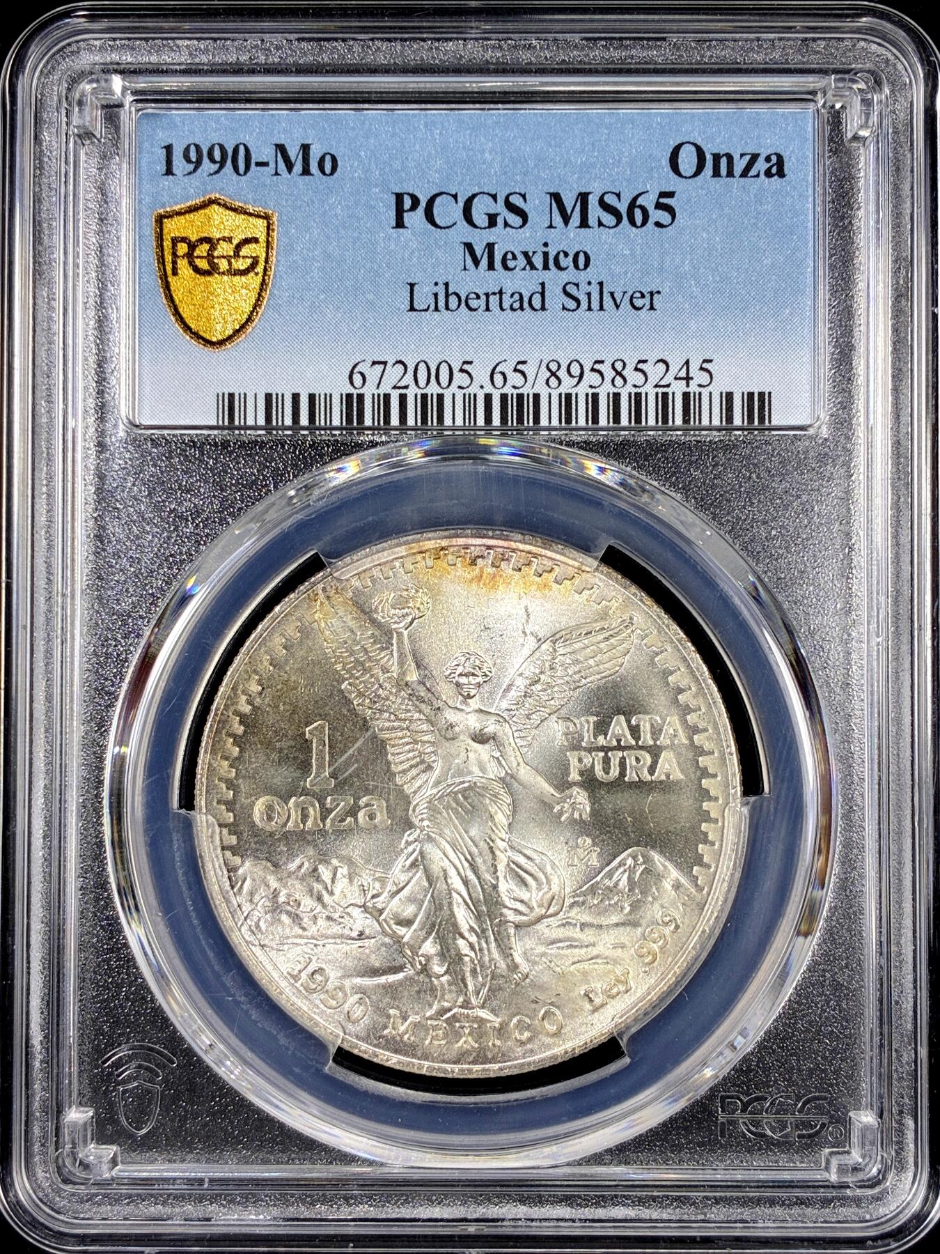 【雨安】【直播拍卖】【第0126期-评级币章】2026-01-24 周六 19:30 [评级现代] Mexico 墨西哥 投资银 自由女神 1盎司 1990年  PCGS-MS65