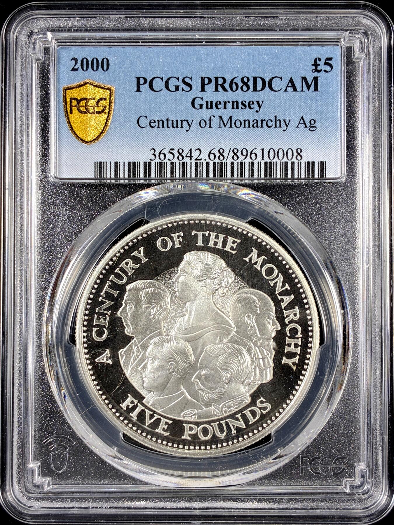 【雨安】【直播拍卖】【第0126期-评级币章】2026-01-24 周六 19:30 [评级现代] Great Britain 英国 5镑 2000年 20世纪的君主 PCGS-PR68DCAM 精制币