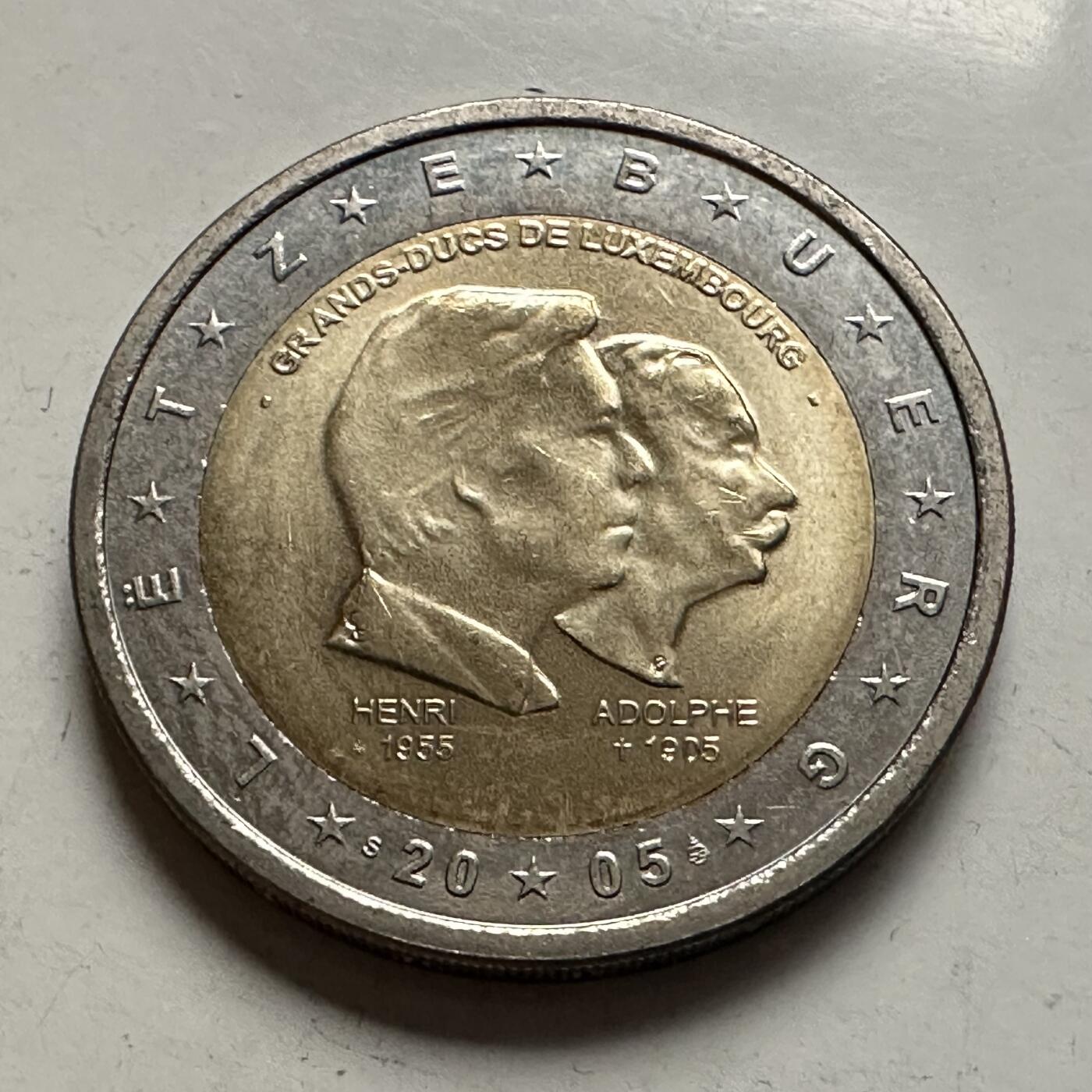 🌹外币初藏🌹🐯2026年第10场  每周二四六晚8️⃣点 接代拍 卢森堡2005年阿道夫大公逝世 100周年2欧元纪念币
