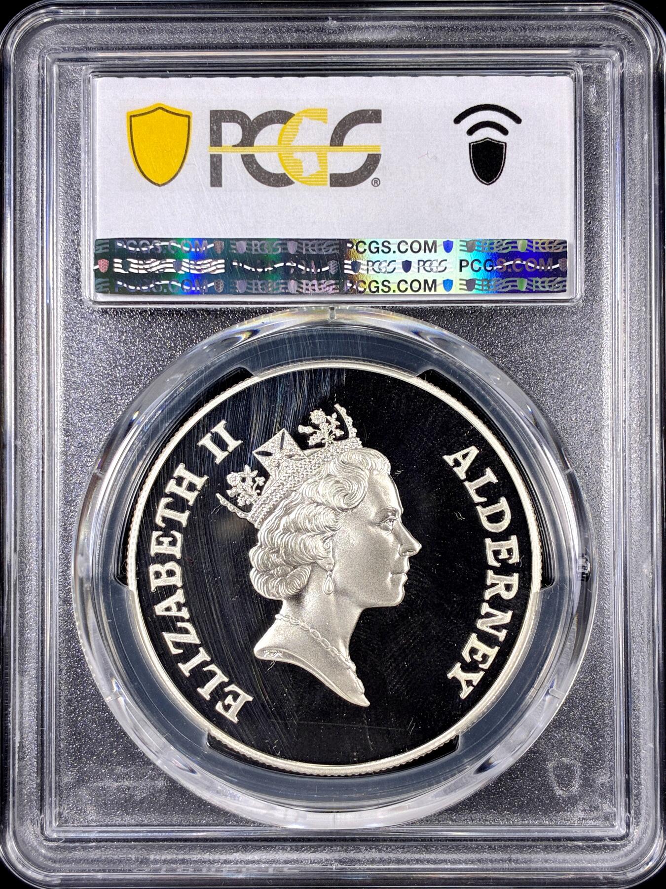 【雨安】【直播拍卖】【第0126期-评级币章】2026-01-24 周六 19:30 [评级现代] Alderney 奥尔德尼 5镑 2000年 千禧年 PCGS-PR68DCAM 精制币