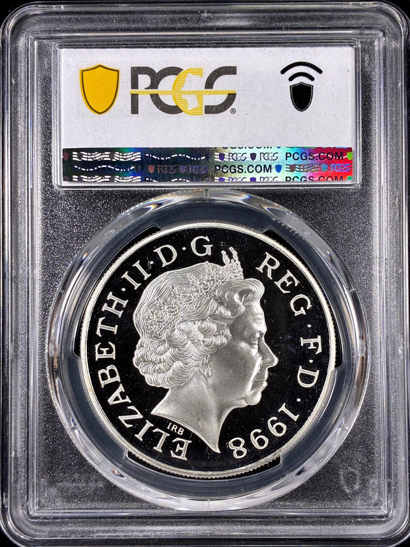 【雨安】【直播拍卖】【第0126期-评级币章】2026-01-24 周六 19:30 [评级现代] Great Britain 英国 5镑 1998年 查尔斯生日 PCGS-PR68DCAM 精制币