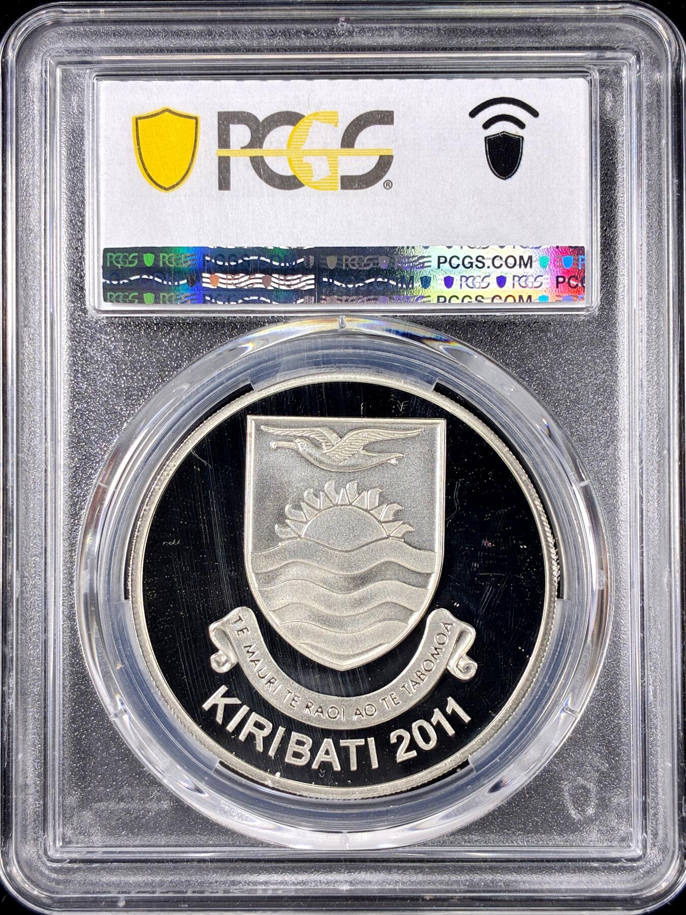 【雨安】【直播拍卖】【第0126期-评级币章】2026-01-24 周六 19:30 [评级现代] Kiribati 基里巴斯 10元 2011年 帆船 PCGS-PR69DCAM 精制币