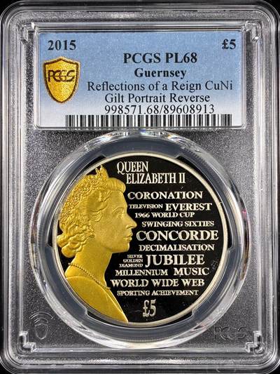 【雨安】【直播拍卖】【第0126期-评级币章】2026-01-24 周六 19:30 - [评级现代] Great Britain 英国 5镑 2015年 伊丽莎白二世女王白金禧年 PCGS-PL68