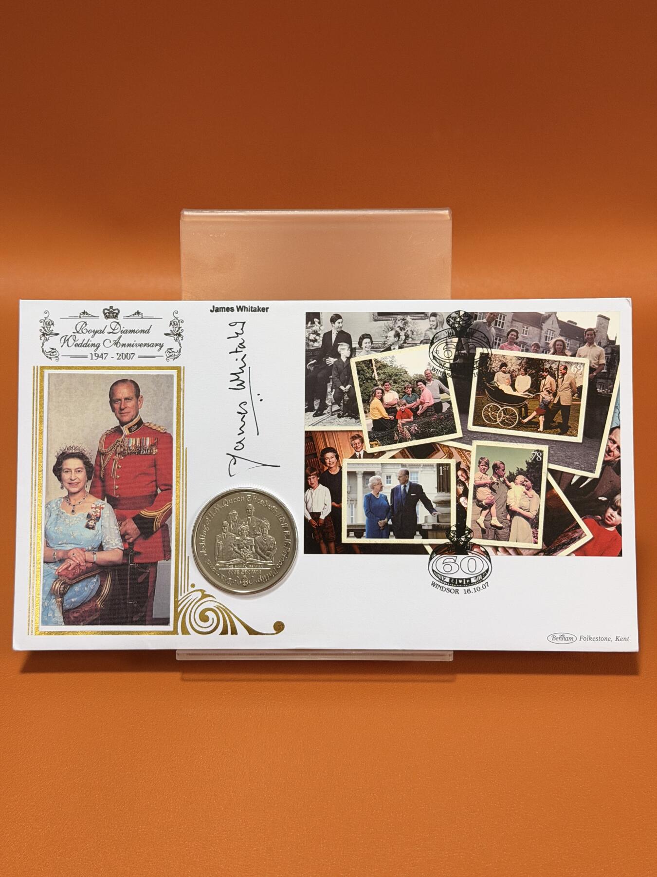 ＜星葵钱币社＞散币克朗场第68期·1月23日发货 〈邮币封·签名版〉马恩岛2007年钻石婚·全家福1克朗纪念币