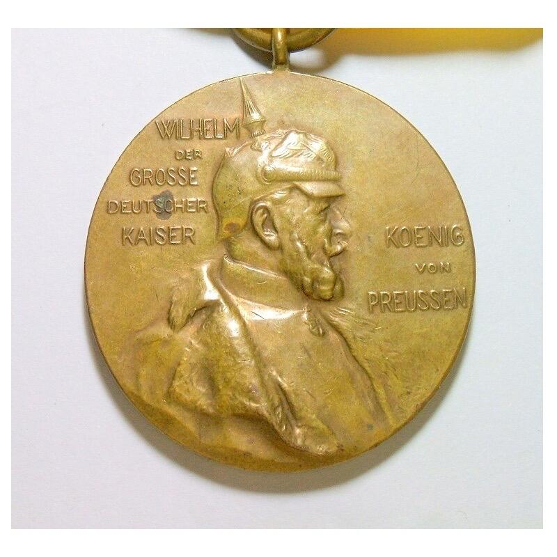 【旋风钱币】1月24日19:00准时开拍 精美欧洲币章、银币银章、第三帝国钱币等 全场包邮！ 德国普鲁士1897年 威廉一世诞辰百年大铜章 带绶带 40MM