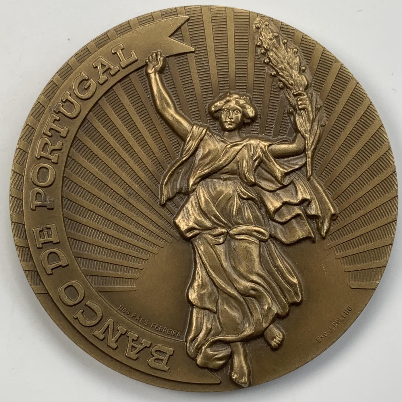 掌中浮雕-藏着的欧洲第050场 1991年葡萄牙银行纪念大铜章，70mm，132g