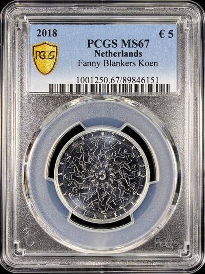 【雨安】【直播拍卖】【第0126期-评级币章】2026-01-24 周六 19:30 - [评级欧元] Netherlands 欧元 荷兰 5欧元 2018年 荷兰历史上最伟大的田径运动员  PCGS-MS67