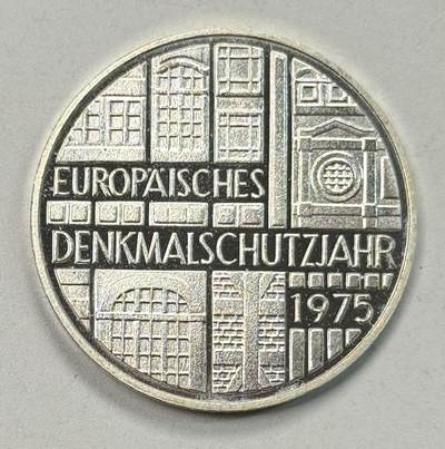 S&S Numismatic世界钱币-拍卖 第119期  - 德国1975年 欧洲历史古迹保护年 5马克精制纪念银币 11.2克625银