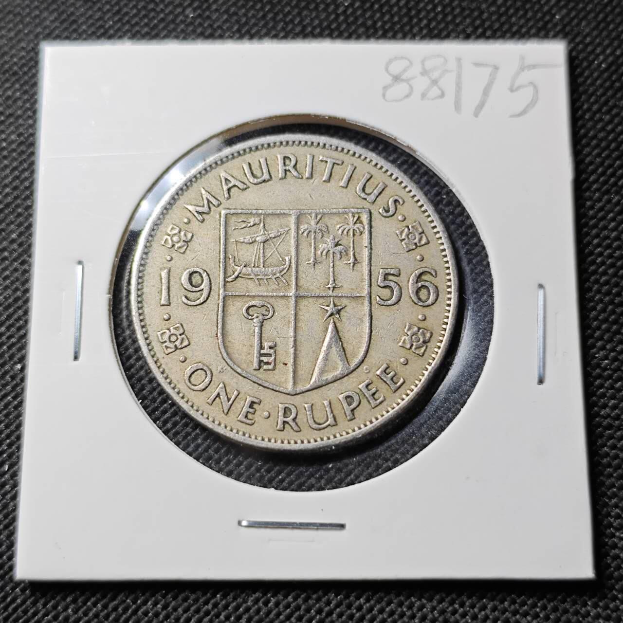 KK钱币收藏小铺  第388期  2月预留时间 周末发货  1956英属毛里求斯1卢比