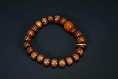 上海都达杂项专场四（全场包邮） - 海南黄花梨虎皮纹老型珠手串 附鉴定证书86-265