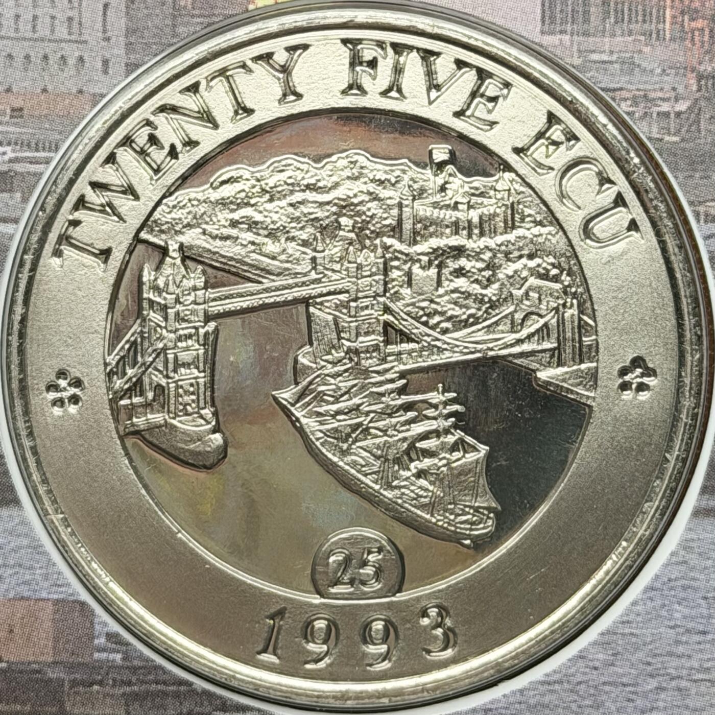 ＜星葵钱币社＞散币克朗场第68期·1月23日发货 〈邮币封·签名版〉英格兰1993年塔桥25埃居克朗型纪念币