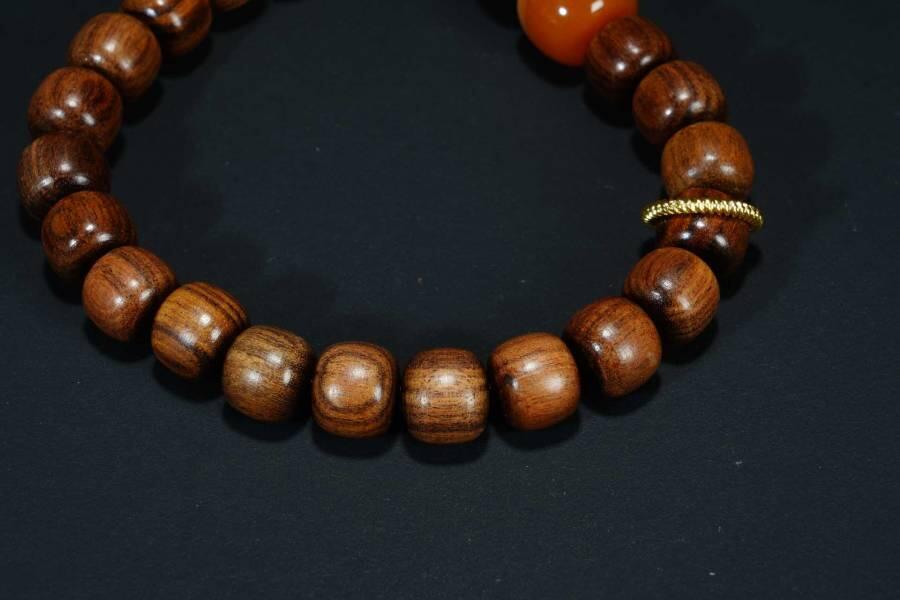 上海都达杂项专场四（全场包邮） 海南黄花梨虎皮纹老型珠手串 附鉴定证书86-265