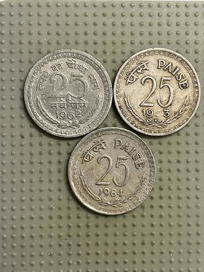 2026年第15场各国散币拍卖（总第165场） - 印度25派沙3枚