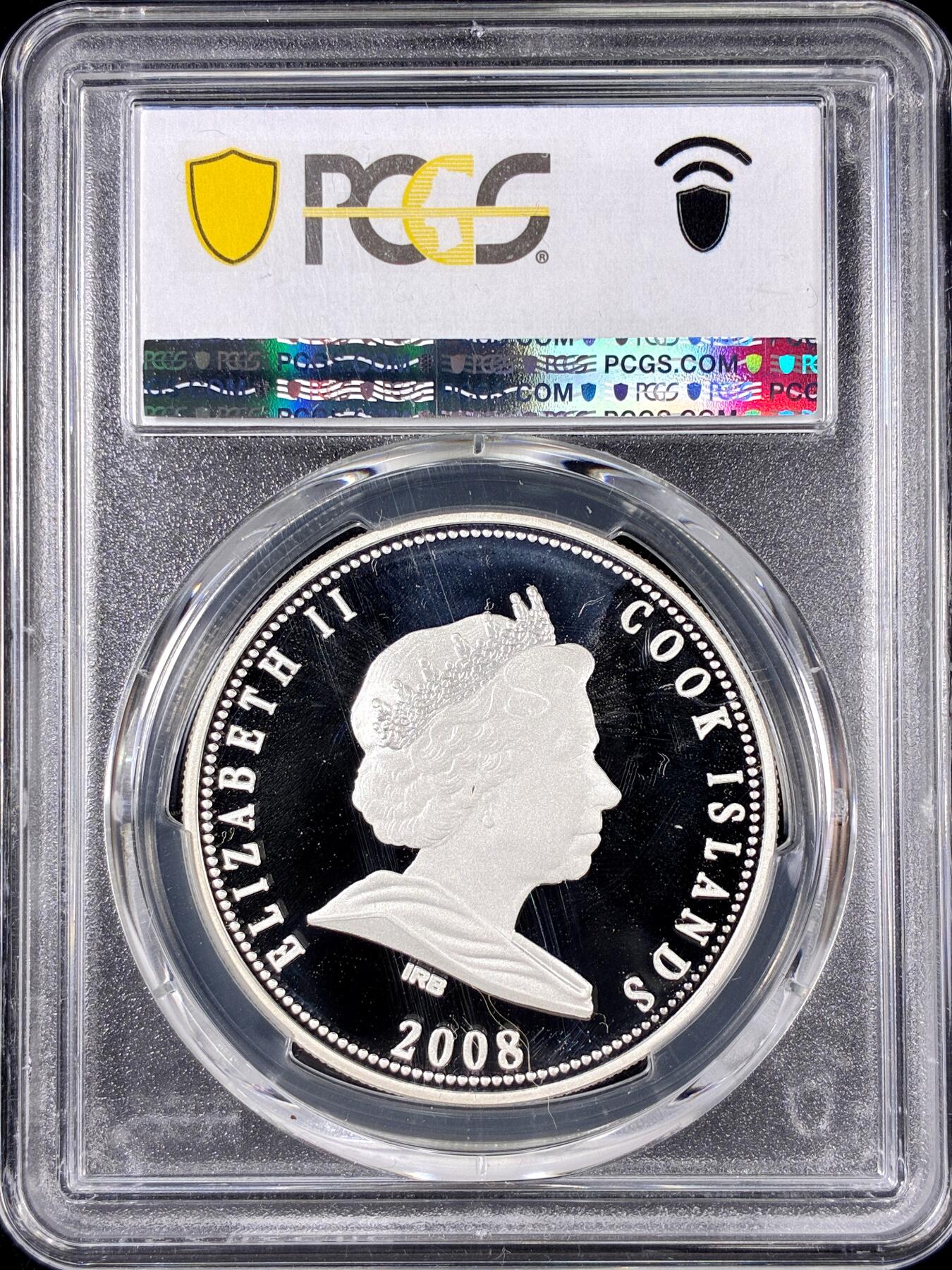 【雨安】【直播拍卖】【第0126期-评级币章】2026-01-24 周六 19:30 [评级现代] Cook Island 库克群岛 10元 2008年 帆船 PCGS-PR69DCAM 精制币