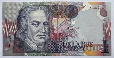 2026第2场（总第229期）：精品测试钞、连体钞综合场 - 德纳罗DLR 牛顿1单位“电波版”测试钞UNC（AF冠、白色宇航员、银色凹版）