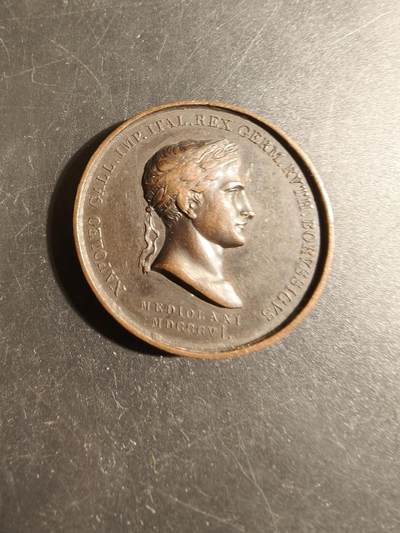 老王徽章第178期 - 法国1806年耶拿战役大铜章    拿破仑击败普鲁士    光边原著，边缘无磕碰    直径40mm     重量44.4g