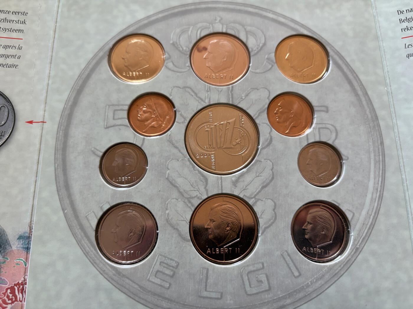 咖啡豆•收藏 2025年Jan_26th世界各国硬币银币拍卖 2001年比利时UNC未流通套币 外国外币