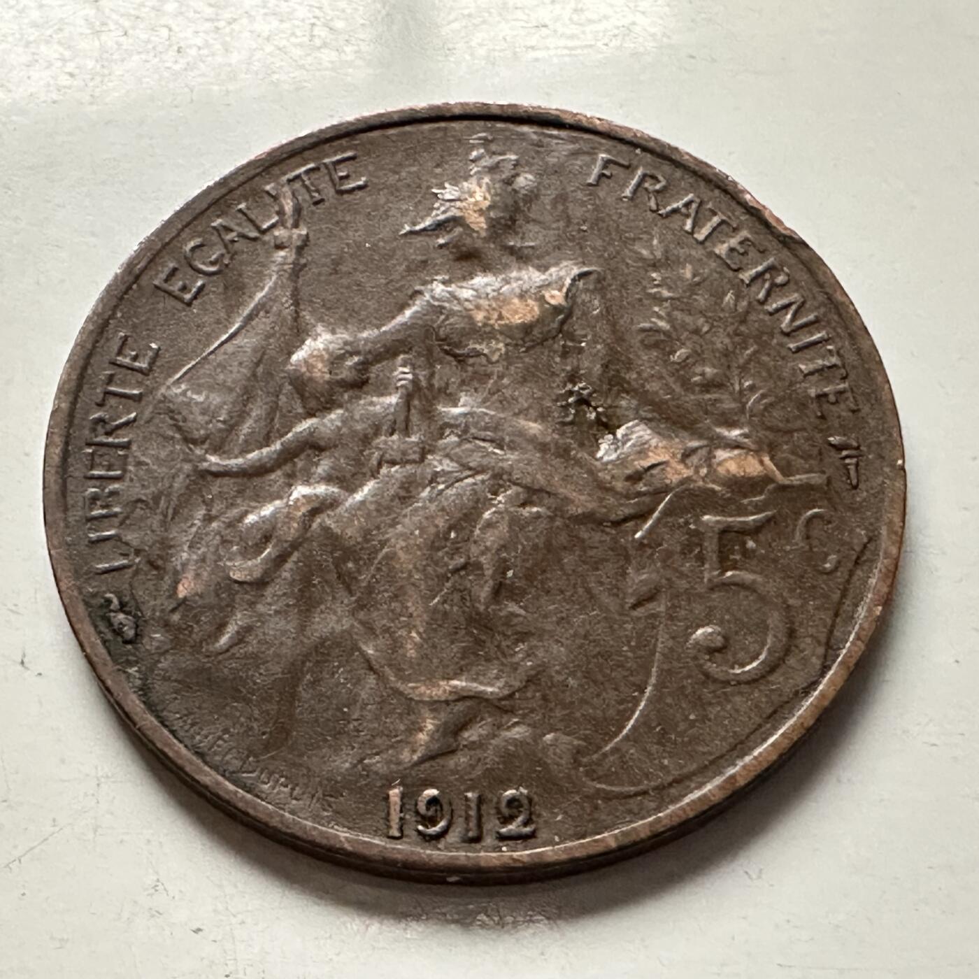 🌹外币初藏🌹🐯2026年第10场  每周二四六晚8️⃣点 接代拍 法国1912年五分