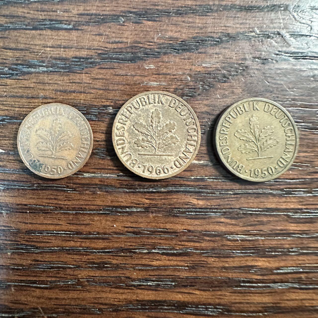 蒂克钱币- 第56场 外国散币免佣金限时拍 西德 1/2/5 分 硬币