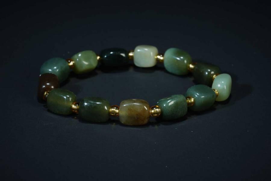 上海都达杂项专场五（全场包邮） 天然 和田玉随形糖珠手串 附鉴定证书87-49