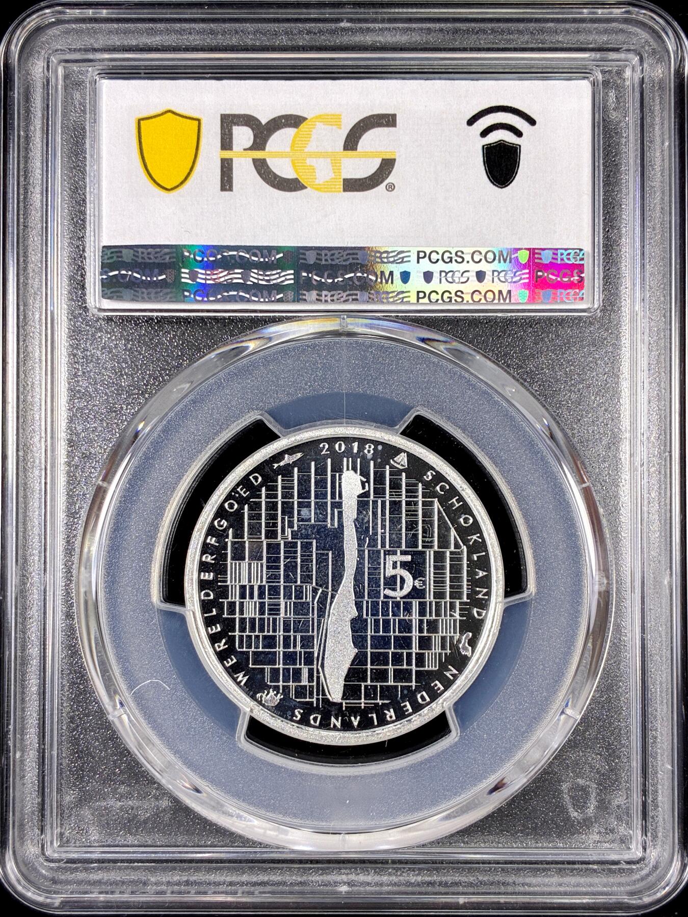 【雨安】【直播拍卖】【第0126期-评级币章】2026-01-24 周六 19:30 [评级欧元] Netherlands 欧元 荷兰 5欧元 2018年 Schokland PCGS-PR67DCAM 精制币