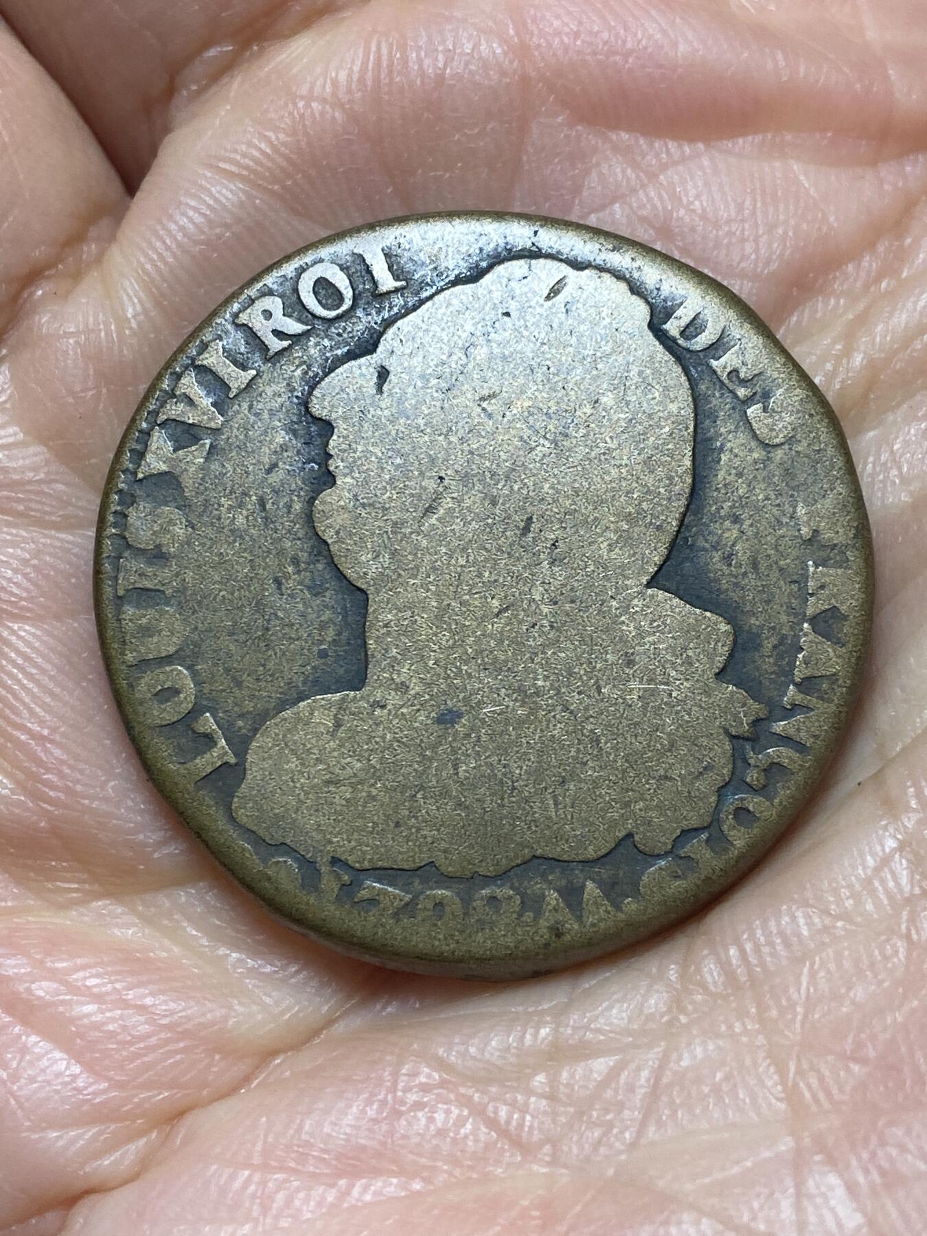 2026年第十二场(总第一百八十一场）外国好品散币场(免佣金) 厚重–法兰西第一共和国1792年2索尔铜币(路易十六世时期，1792//LAN 4)