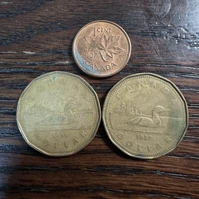 蒂克钱币- 第56场 外国散币免佣金限时拍 - 加拿大 2加元1分硬币 3枚