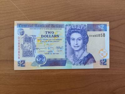 鑫鑫爱钱币2026-01-19 - 2021-伯利兹-2元 品相:UNC 【靓号无347】