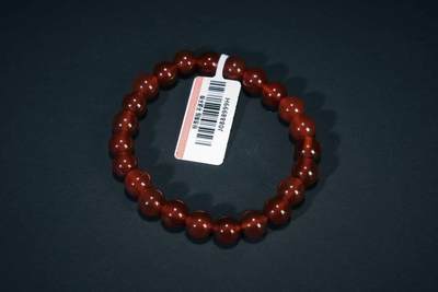 上海都达杂项专场三十四【年后发货全场包邮】  天然红玛瑙0.8圆珠手串 附鉴定证书86-328