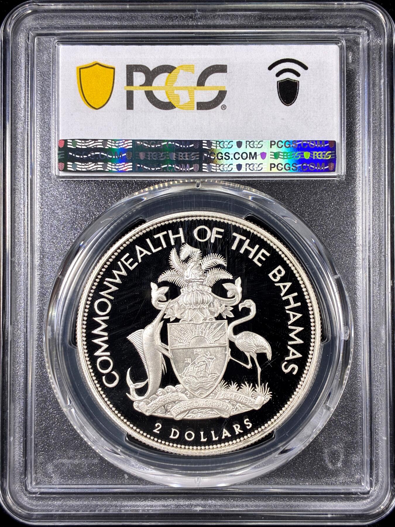 【雨安】【直播拍卖】【第0126期-评级币章】2026-01-24 周六 19:30 [评级现代] Bahamas 巴哈马 2元 1994年 皇室访问 PCGS-PR70DCAM 精制币