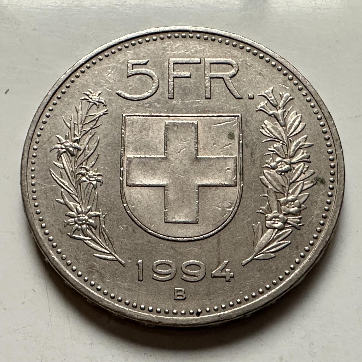 🌹外币初藏🌹🐯2026年第10场  每周二四六晚8️⃣点 接代拍 瑞士1994年5法郎