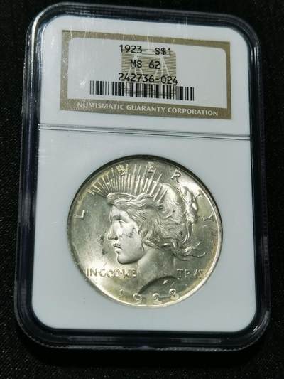 天下钱庄专场欢迎参拍 - NGC MS62美国和平鸽一美元银币