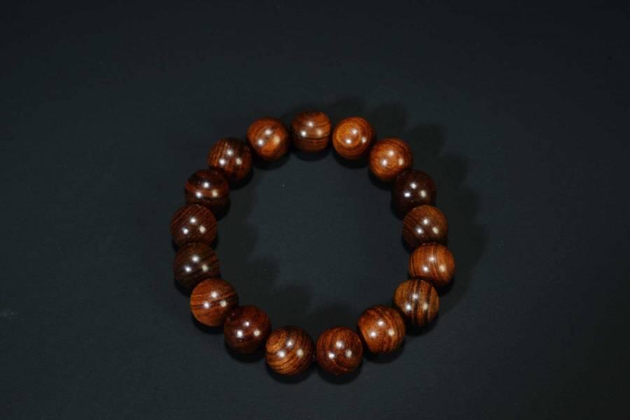 上海都达杂项专场四（全场包邮） 海南黄花梨虎皮纹1.2圆珠手串 附鉴定证书86-258