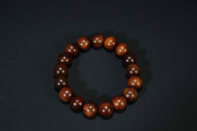 上海都达杂项专场七十三【全场包邮】 海南黄花梨虎皮纹1.2圆珠手串 附鉴定证书86-258