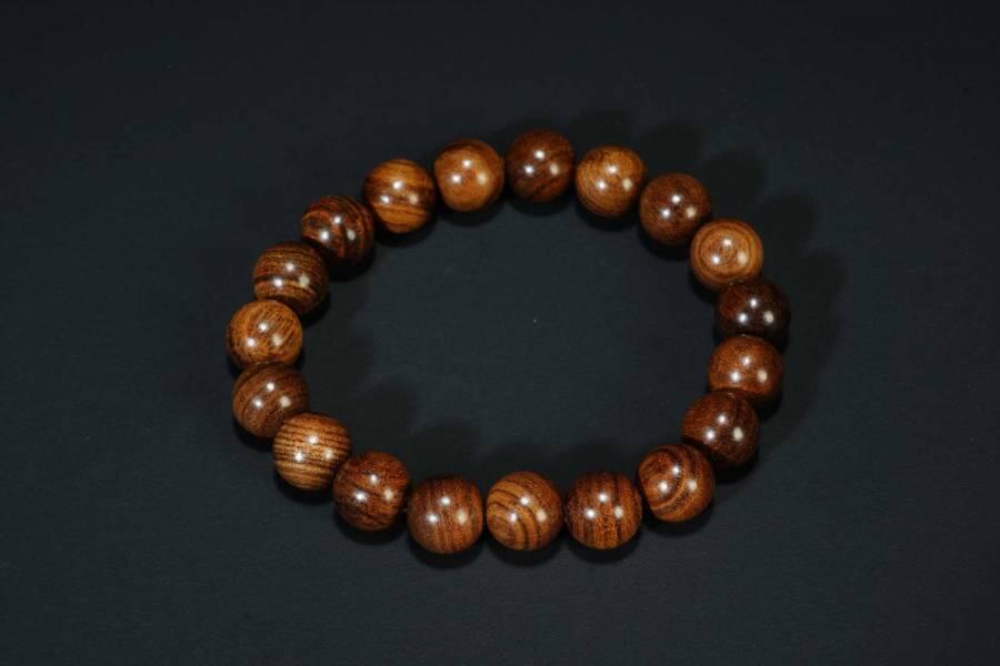 上海都达杂项专场四（全场包邮） 海南黄花梨虎皮纹1.0圆珠手串 附鉴定证书86-259