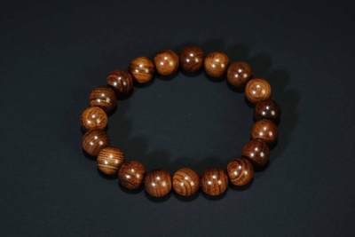 上海都达杂项专场四（全场包邮） - 海南黄花梨虎皮纹1.0圆珠手串 附鉴定证书86-259